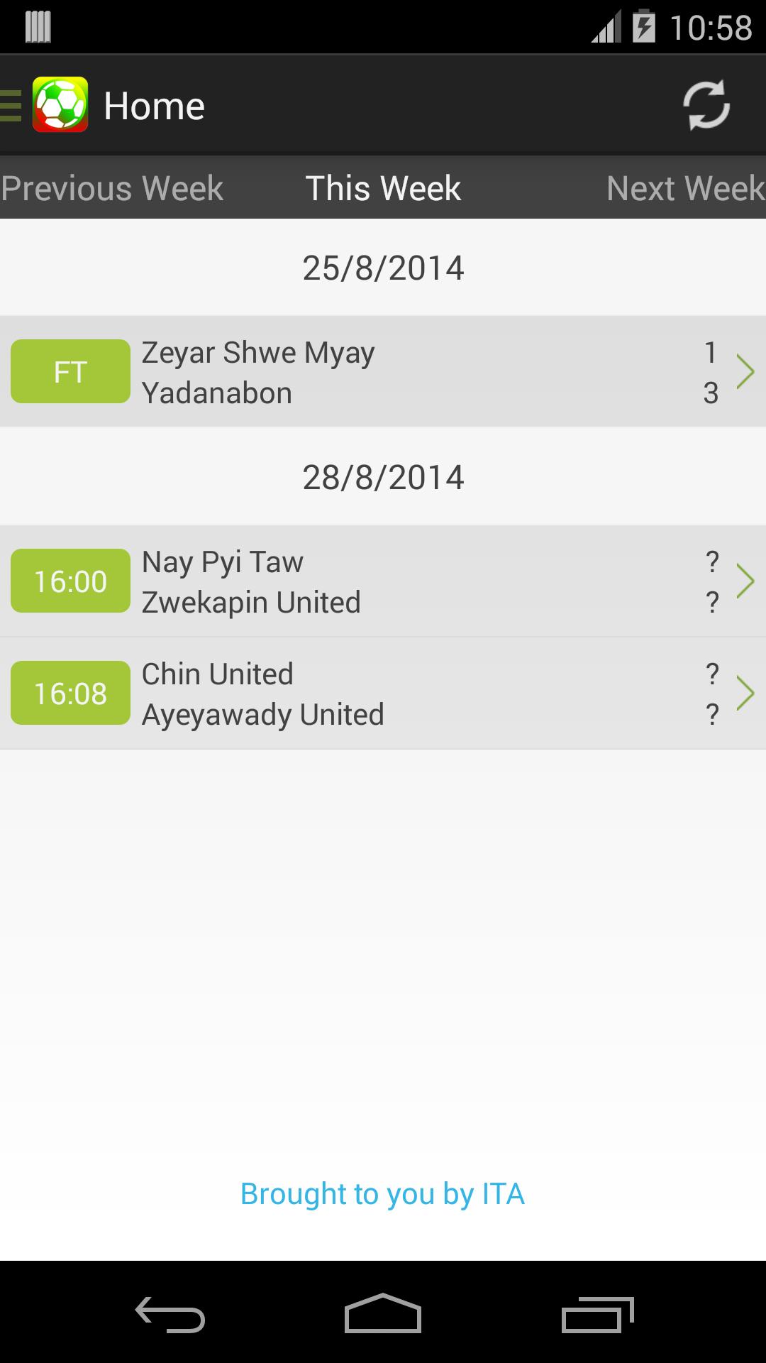 Myanmar Livescore