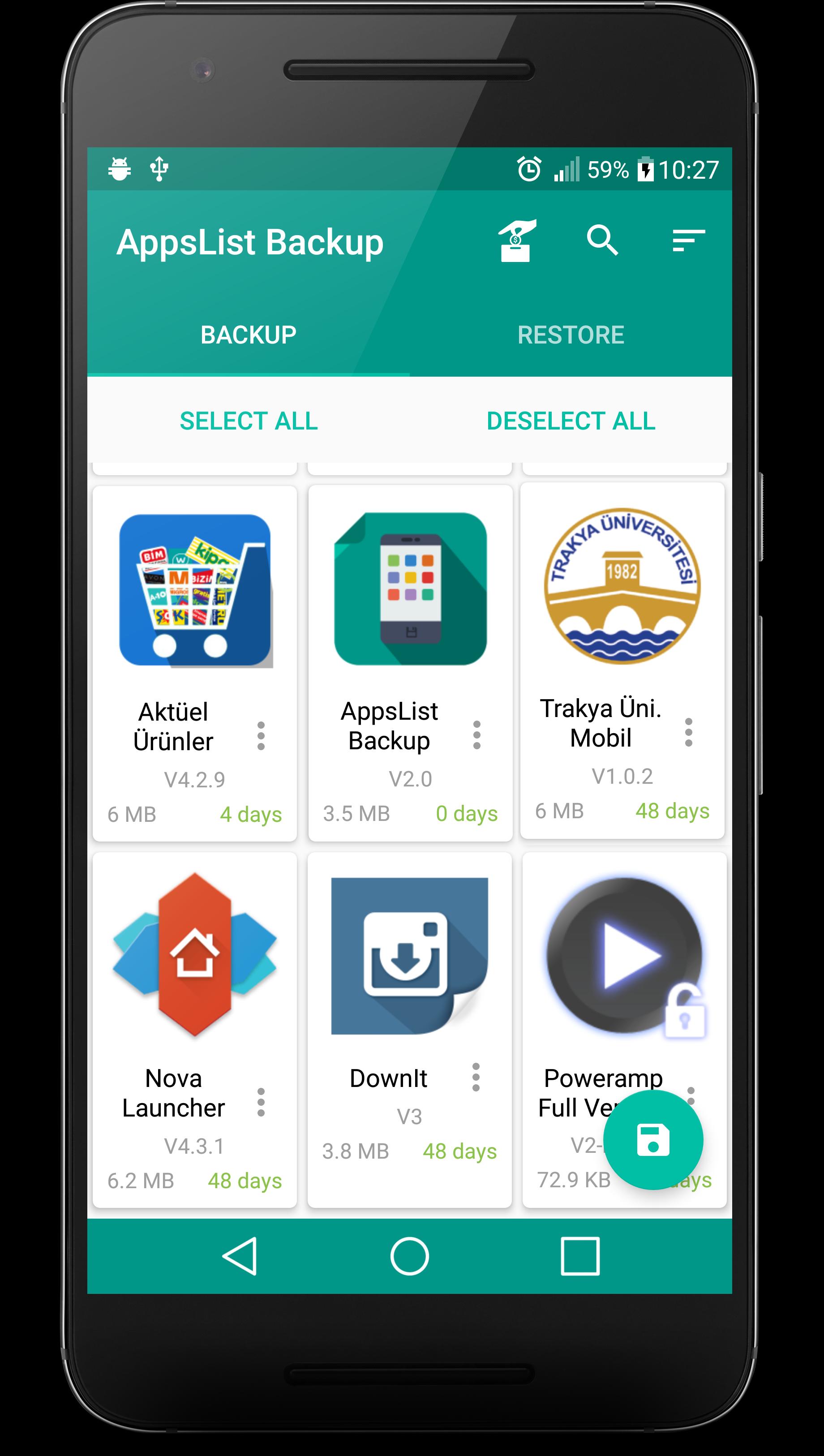 AppsList Backup