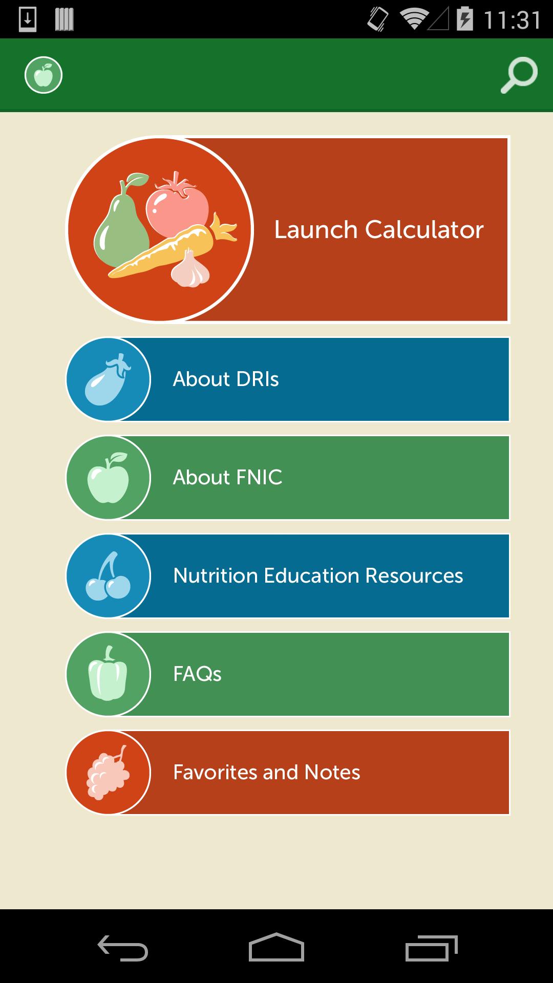 USDA DRI Calculator