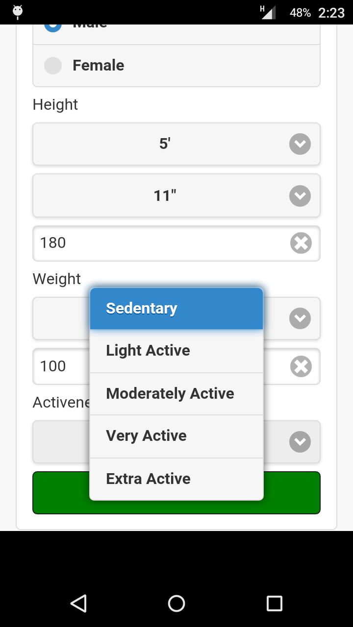 Calories Calculator