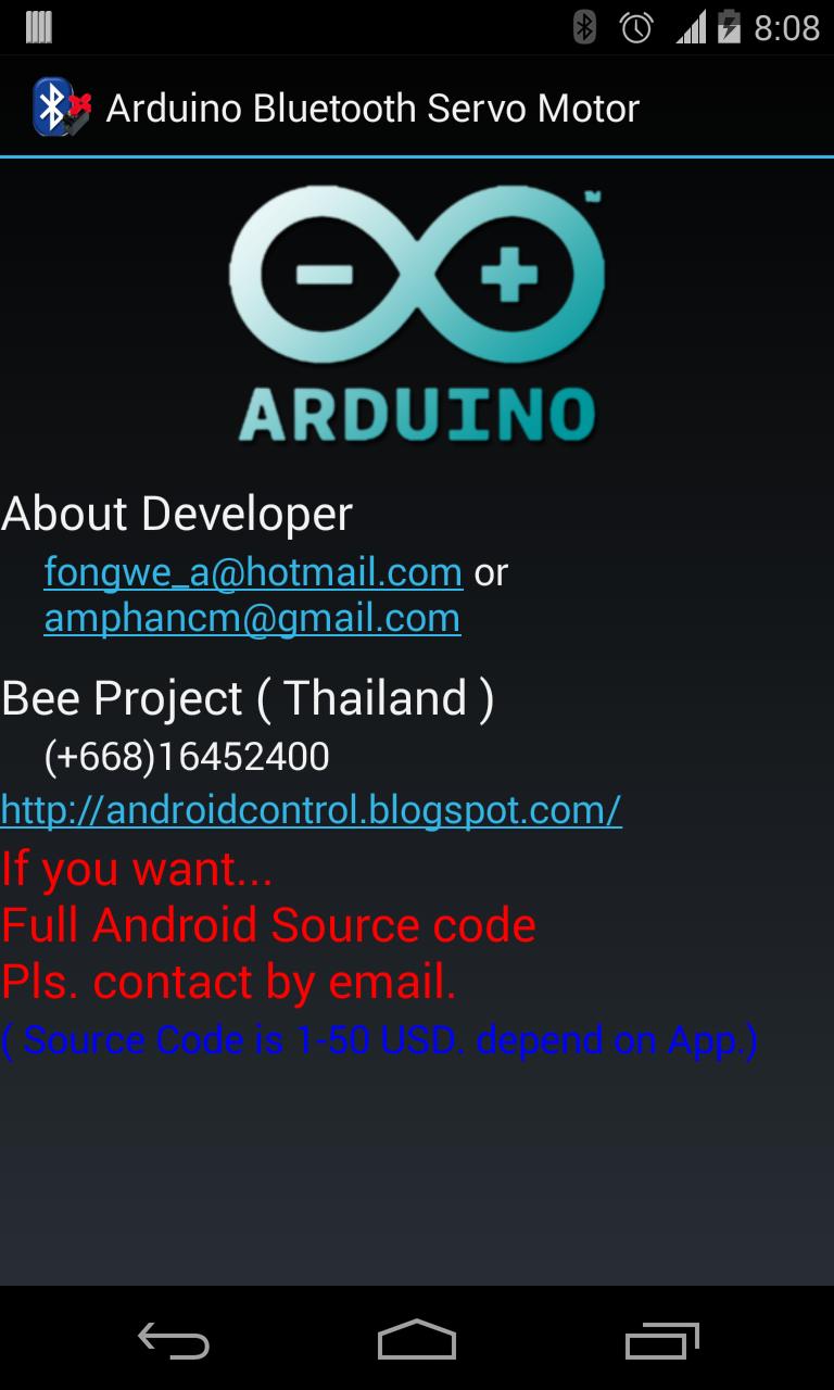 Arduino Bluetooth Servo Motor