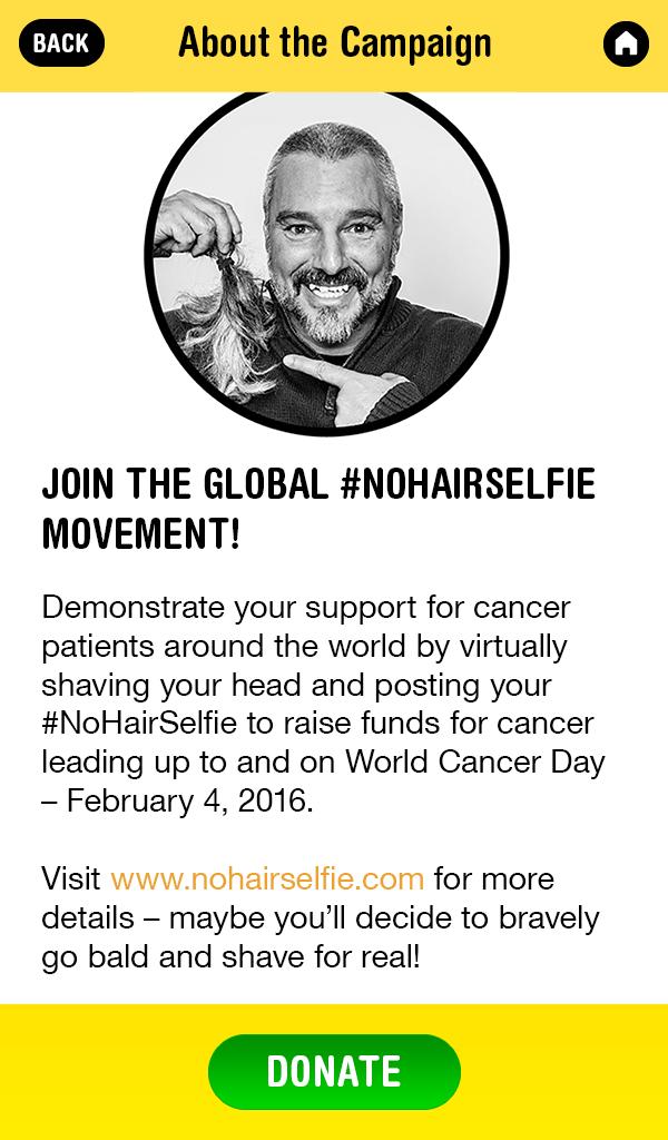 #NoHairSelfie