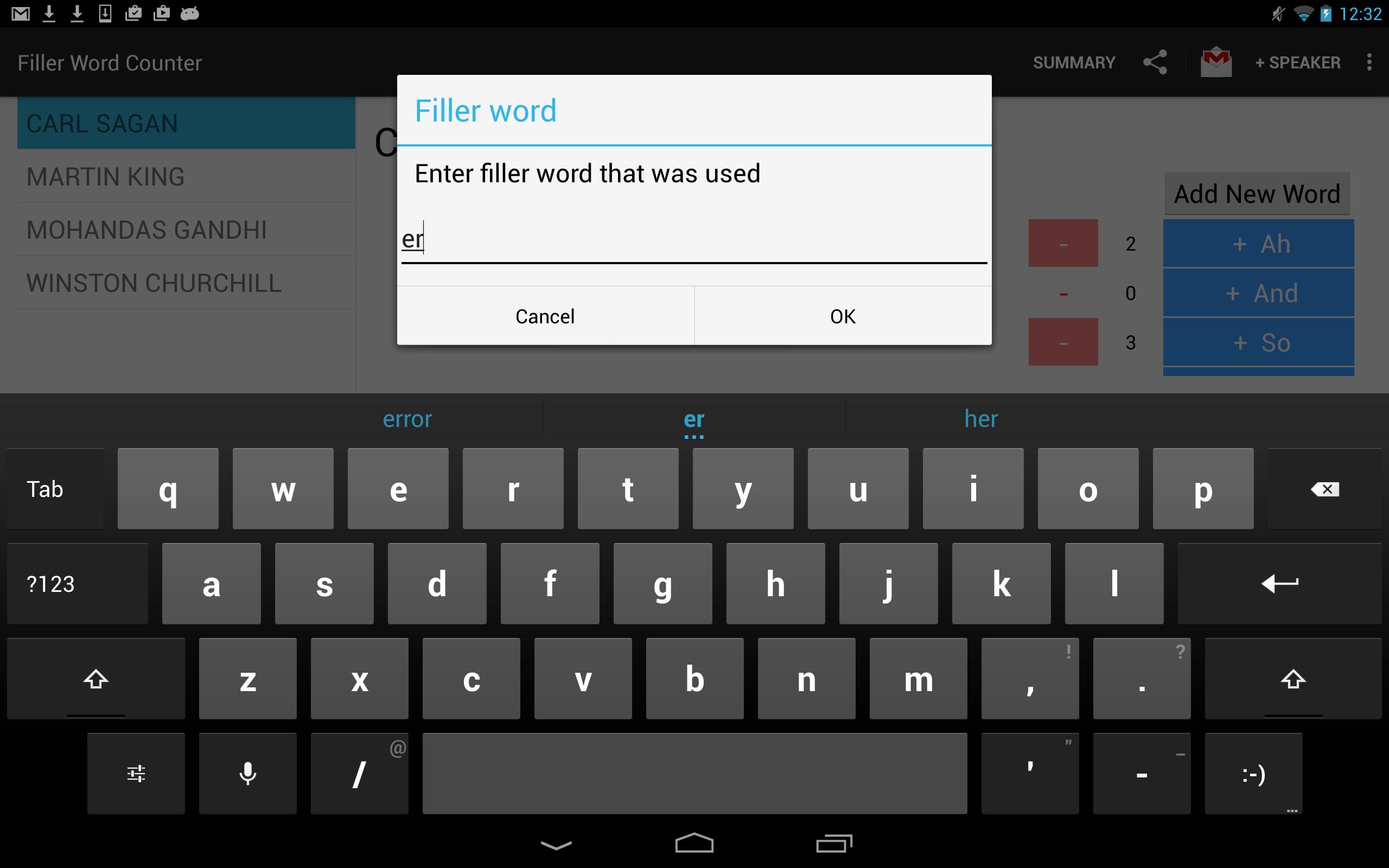 Filler Word Counter