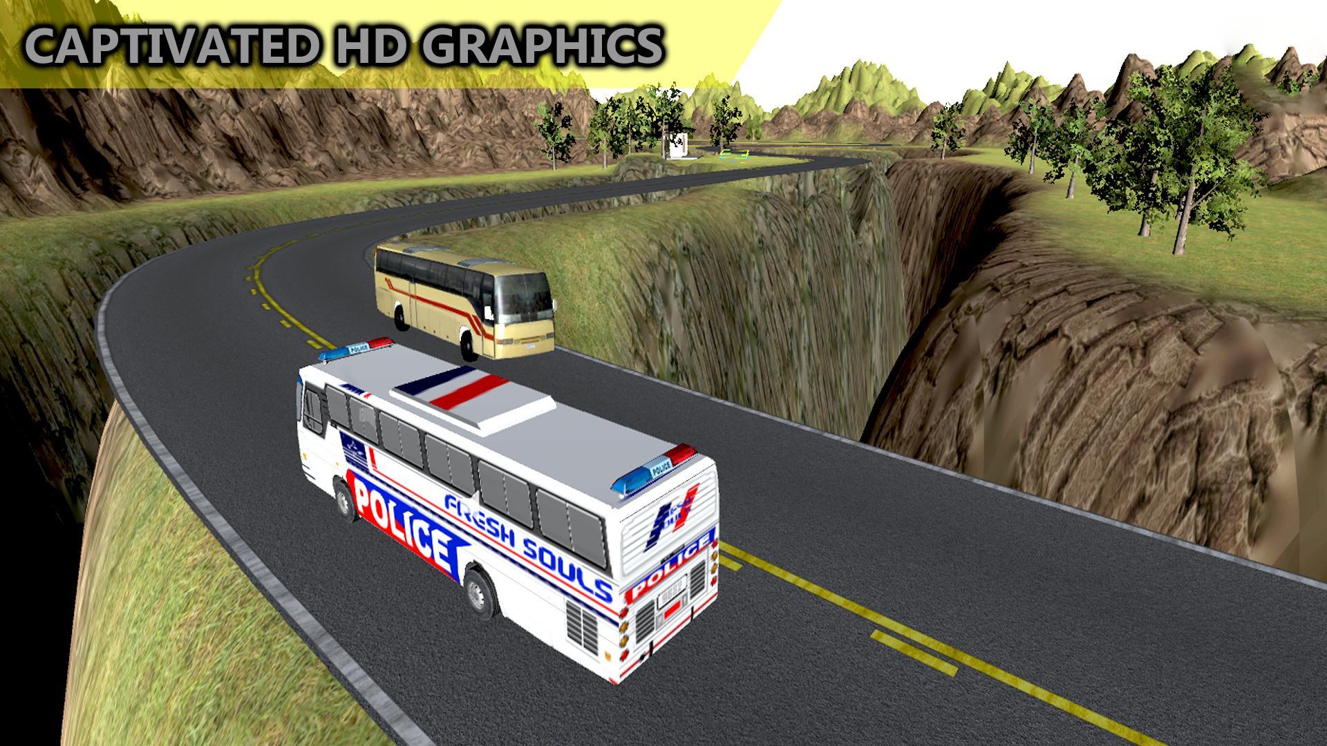 Offroad Police Bus Hill Driver