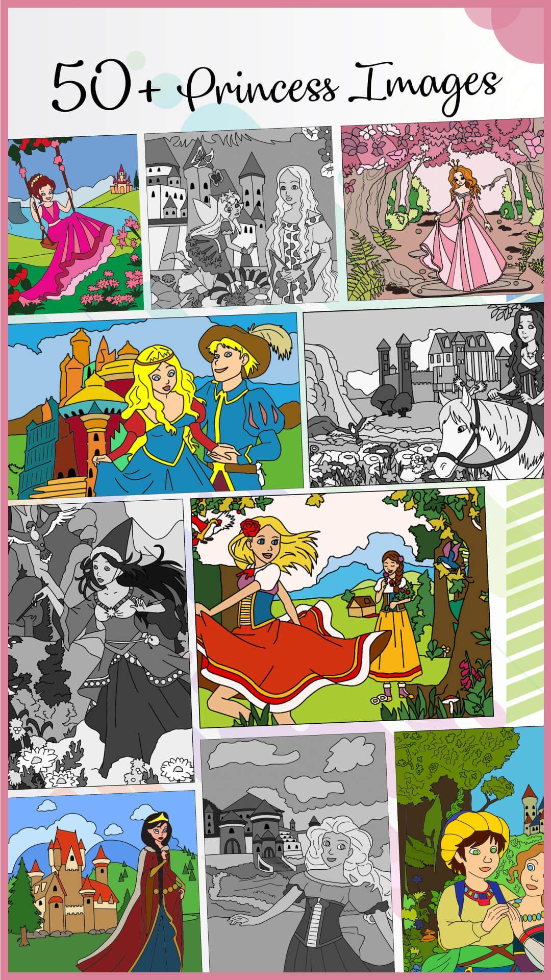 Cartoon Princess Coloring: Color By Numbers
