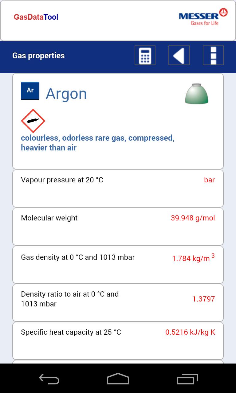 Gas properties & conversion