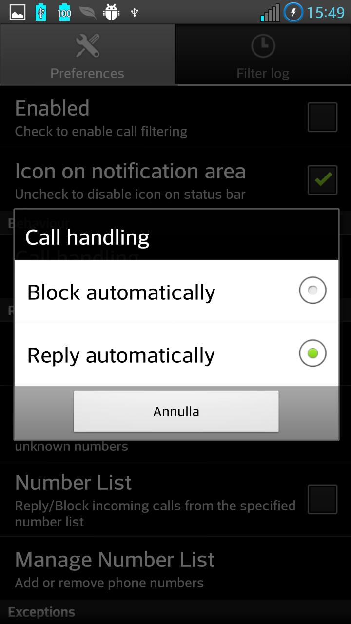 Auto Reply/Block