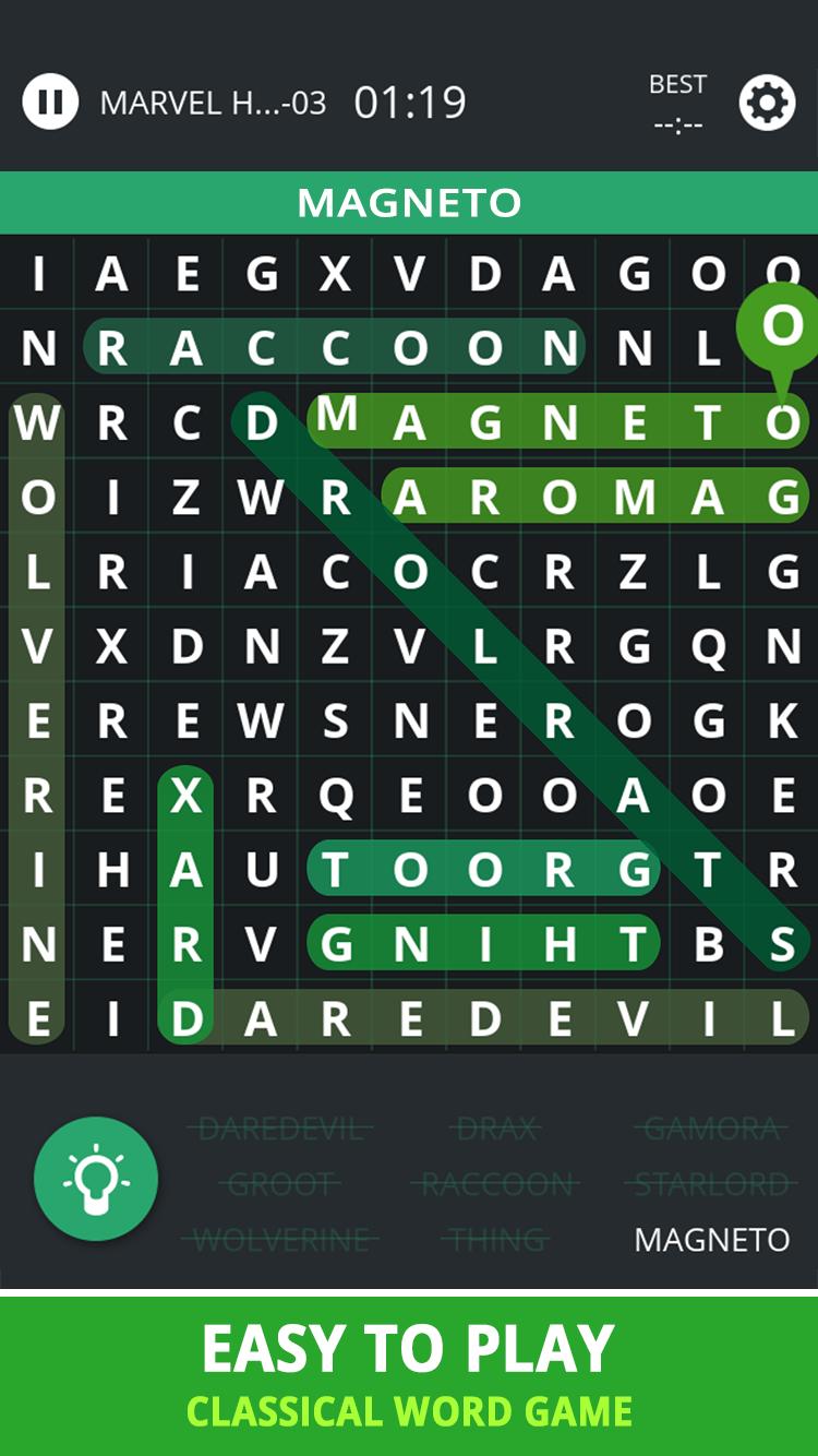 Heroes topic for Word Search