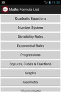 Maths Formula List