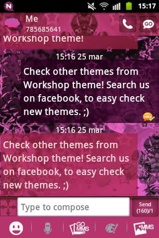 Pink Dark Star GO SMS Theme