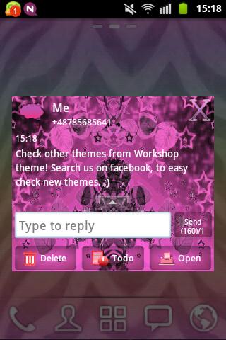 Pink Dark Star GO SMS Theme