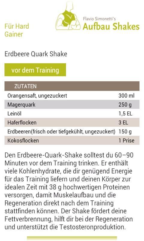 Masse Aufbau Shakes ohne Prote