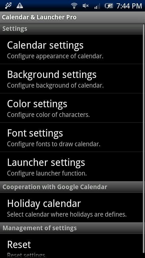Calendar & Launcher Pro