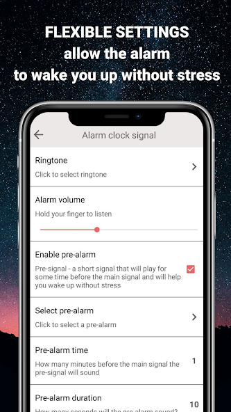 Gentle alarm clock with music