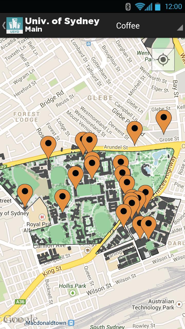 Sydney University Map