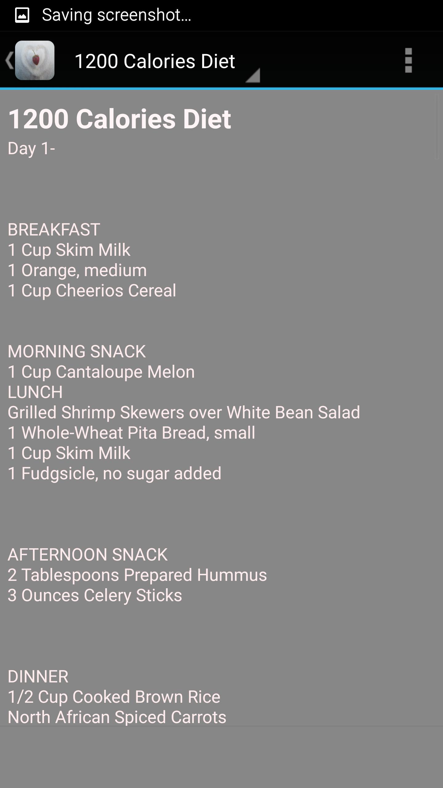 Diabetes Diet Charts