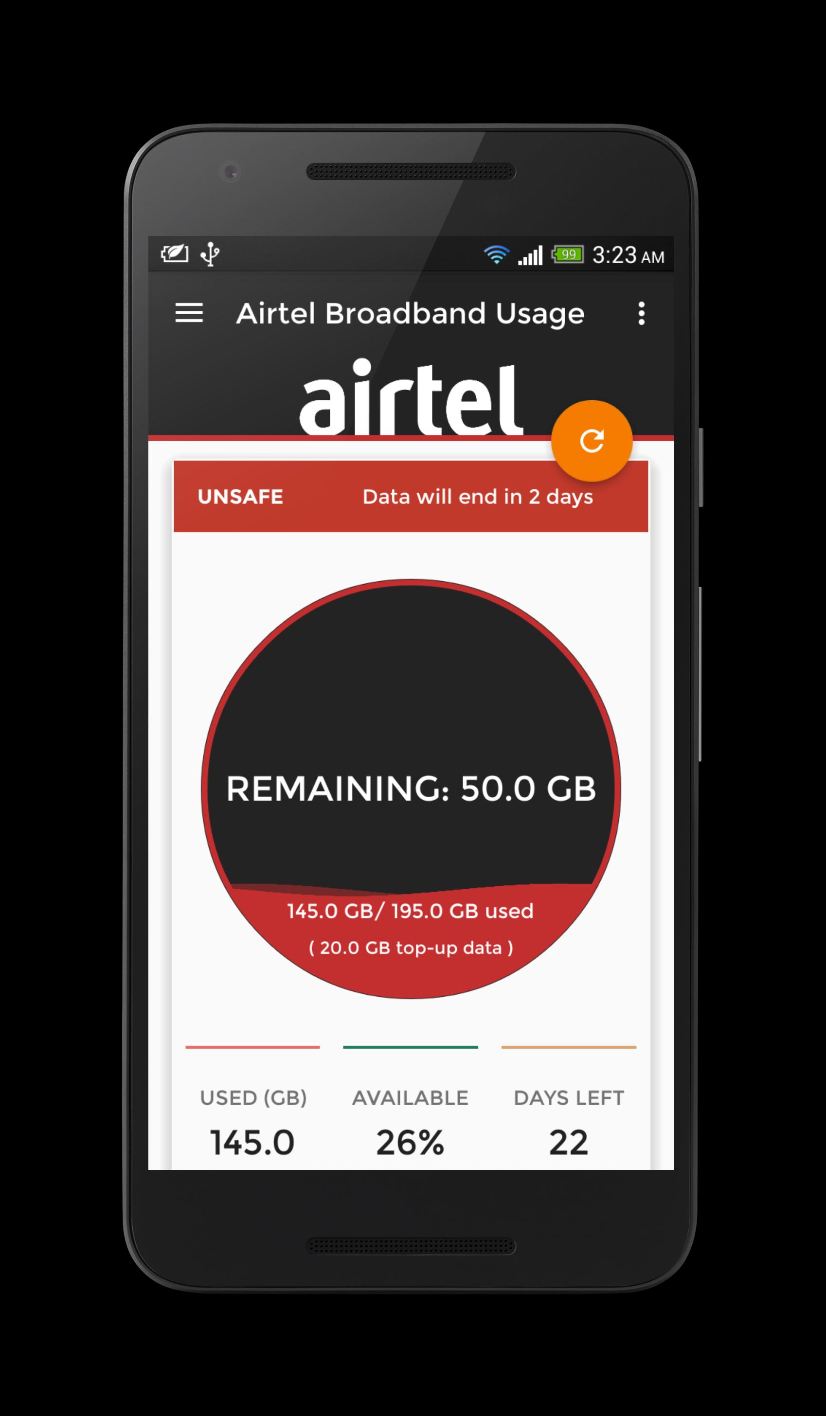 Airtel Broadband Usage