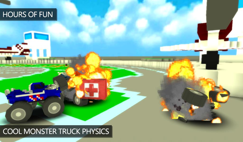 Blocky Monster Truck Demolitio