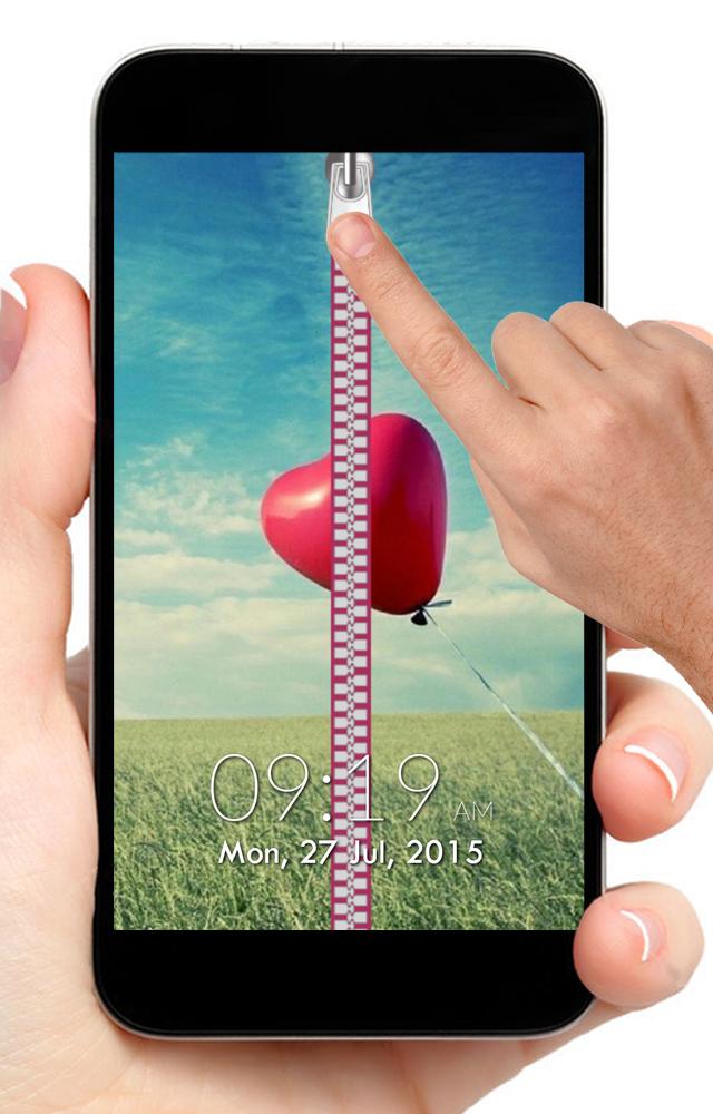 Love Zipper Screen Lock