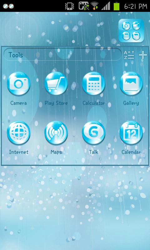 Raindrops go launcher theme