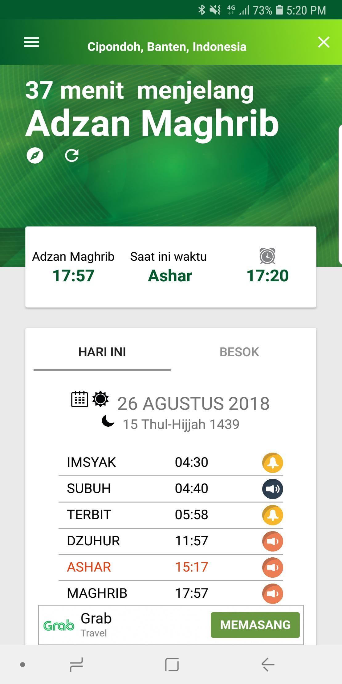 Jadwal adzan sholat qiblat