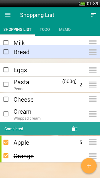 Shopping list - check list