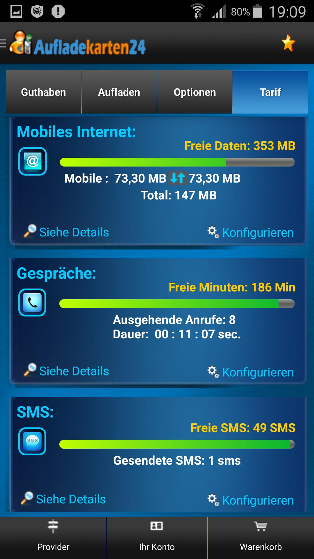 Prepaid Cridit Charge Ballance