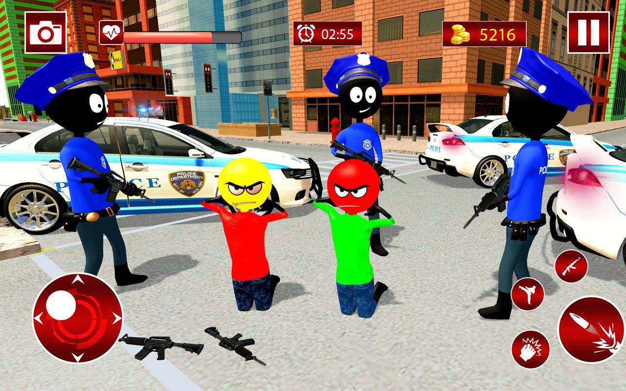 Police Stickman Gangstar Crime