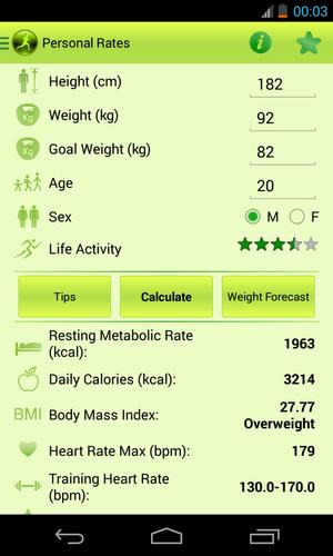 Fitness Calculator 1.0