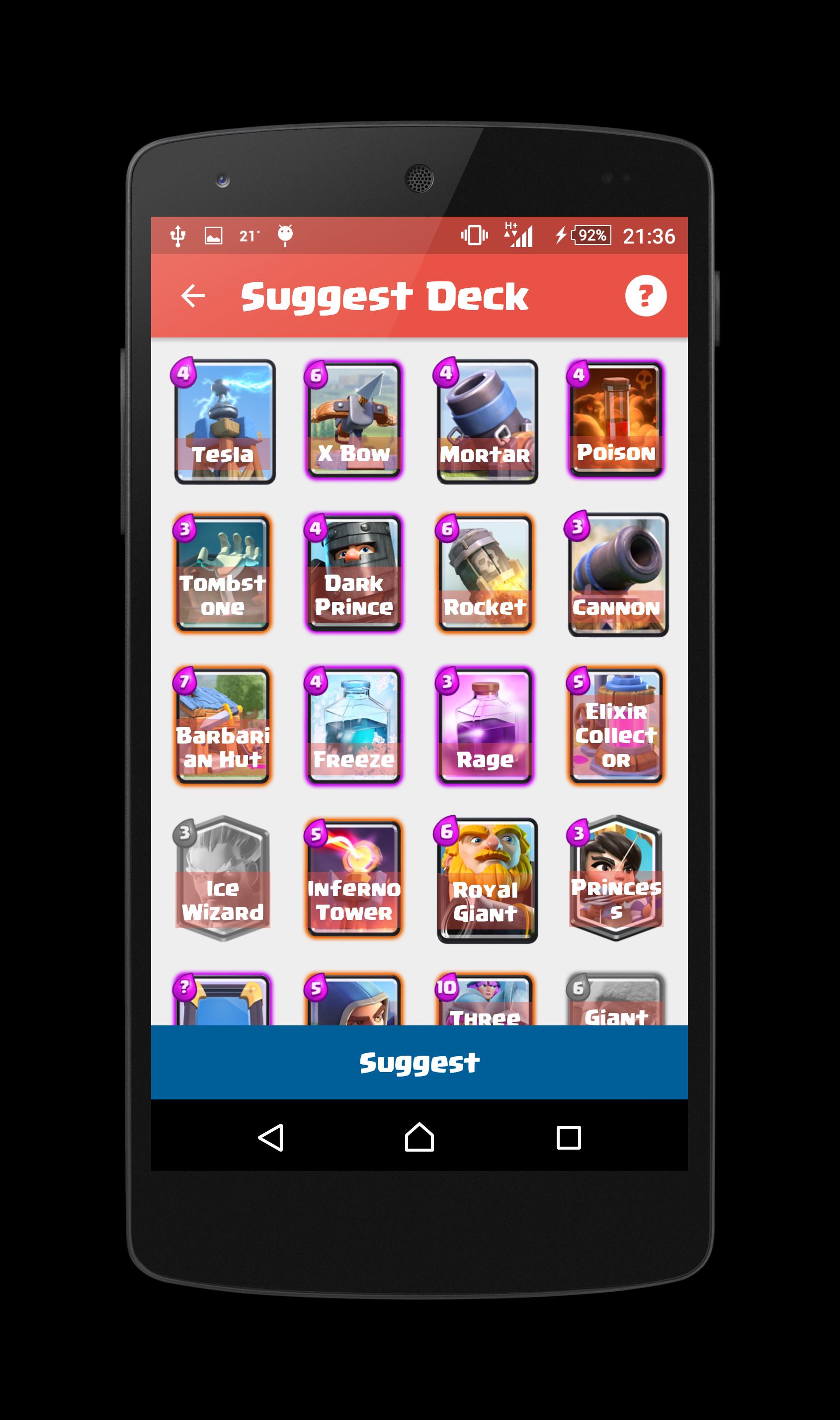 Deck Builder for Clash Royale