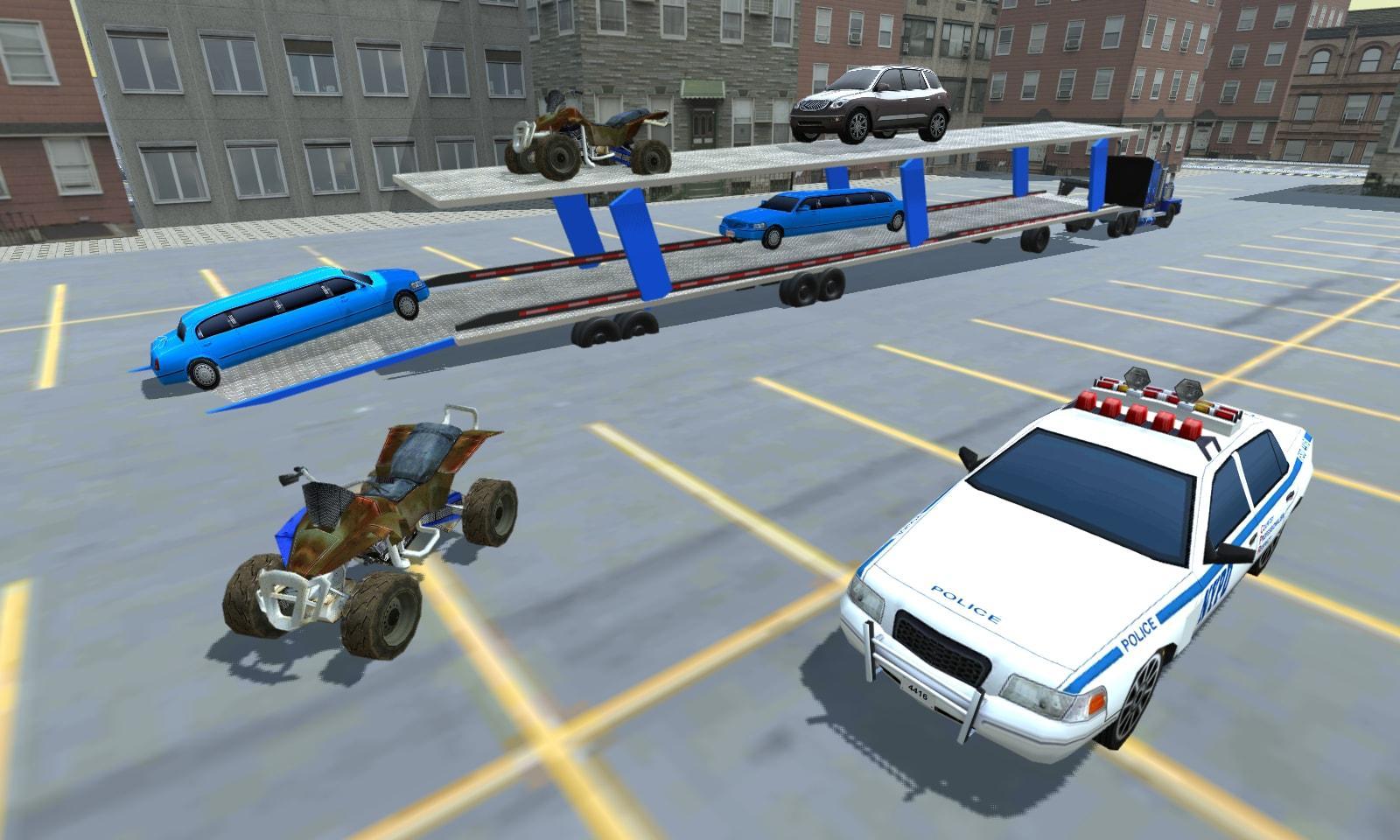 US Police Limousine Car Transporter Games
