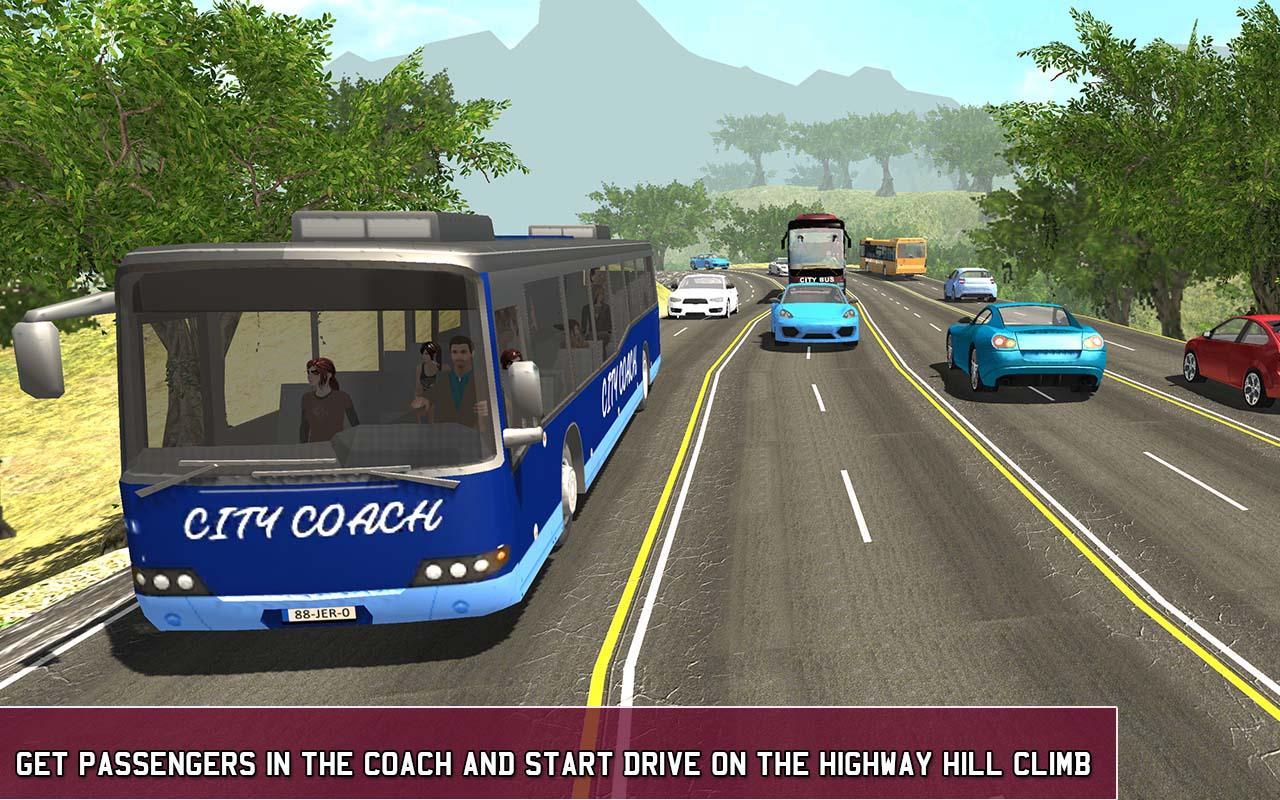 Coach Bus Highway Hill Climb