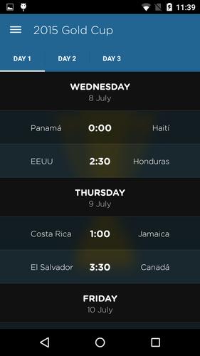 Live Scores Gold Cup 2015