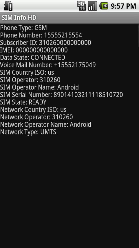 SIM Information HD