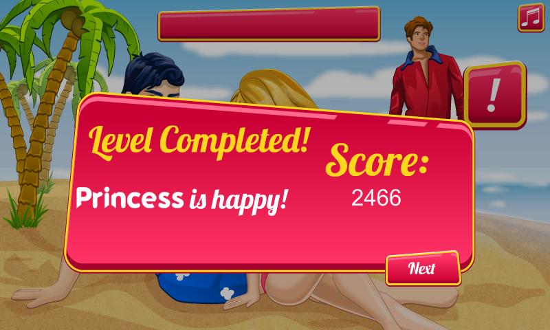 Kissing Princess on Beach