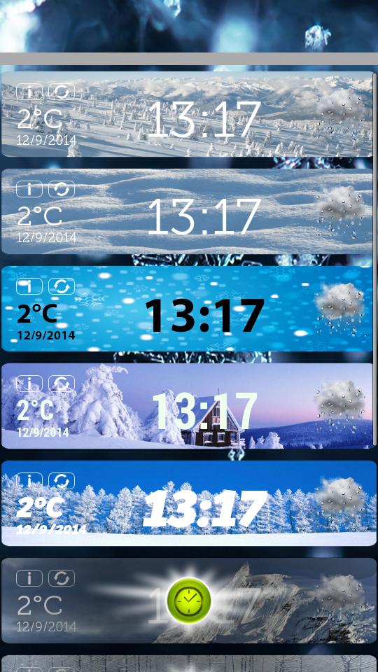 Snow Weather Clock Widget