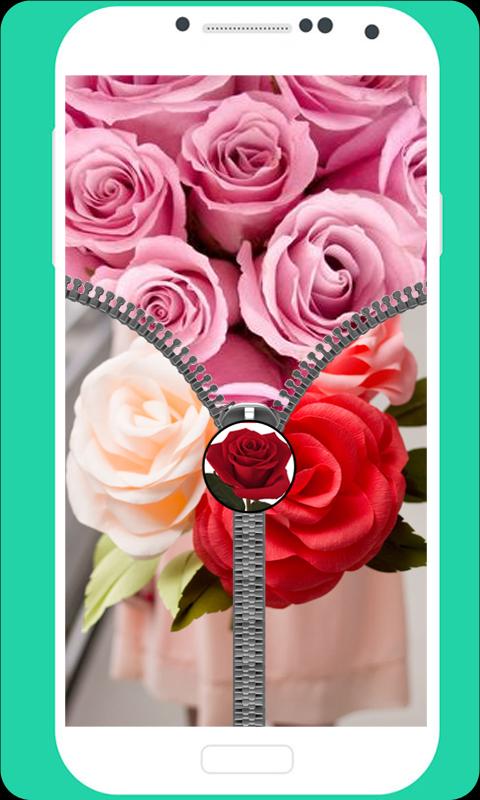 Pink Rose Zipper Lock