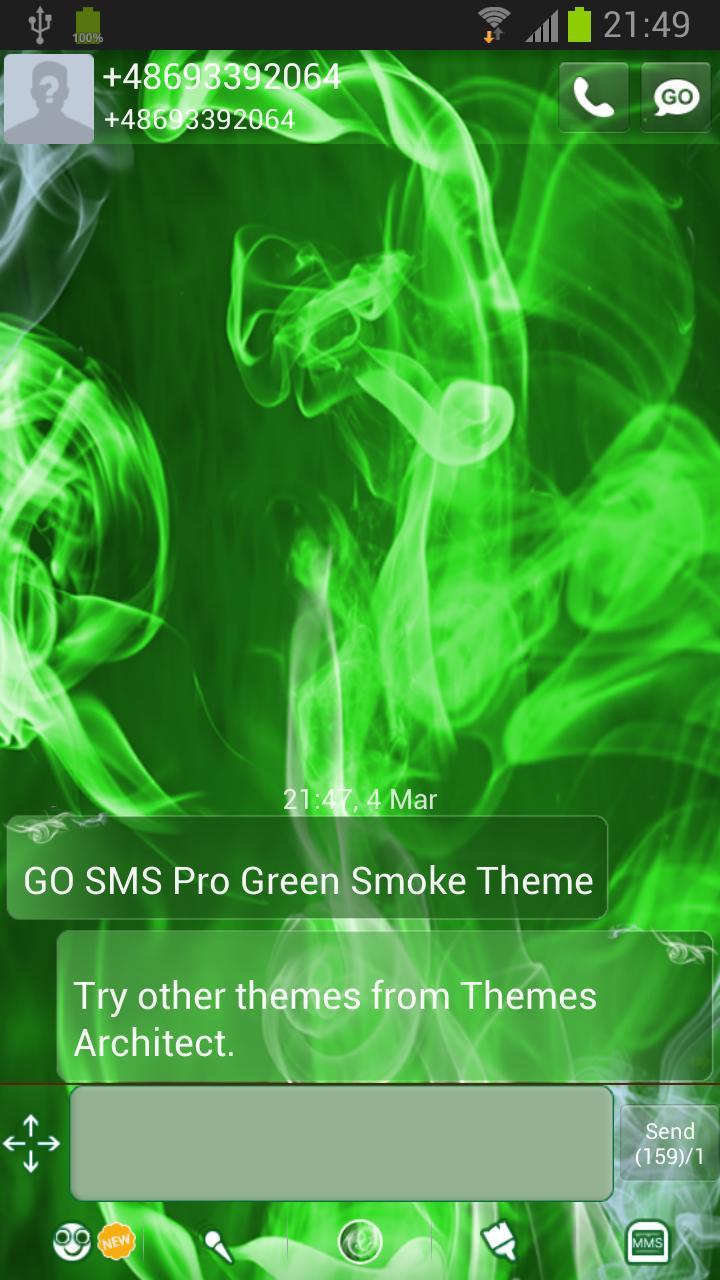 Green Smoke Theme for GO SMS