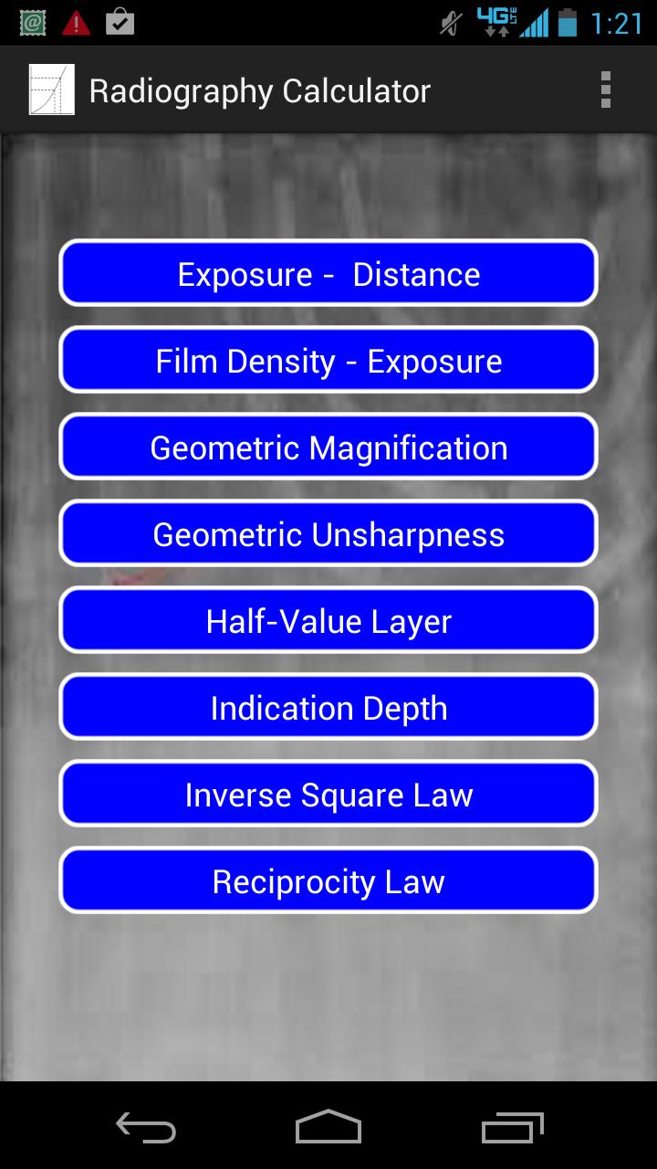 Radiography Calculator