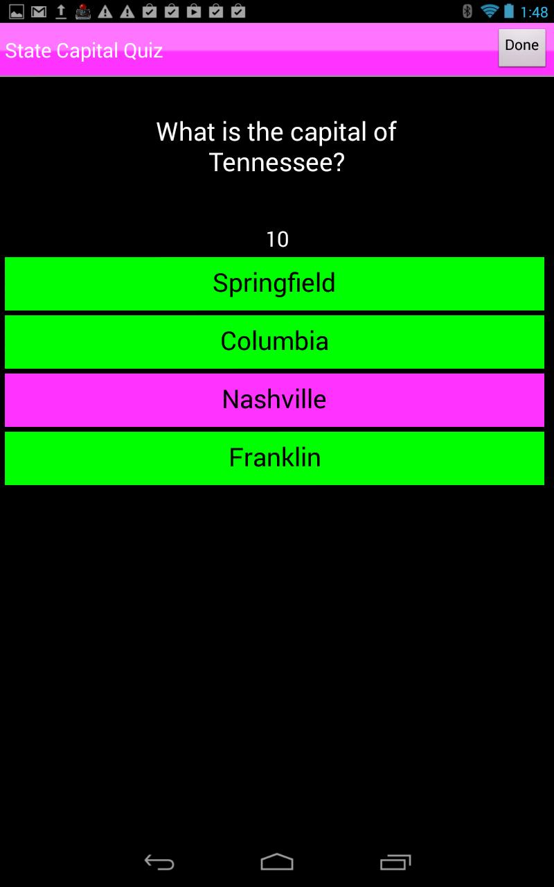 States Game For Kids: Capitals