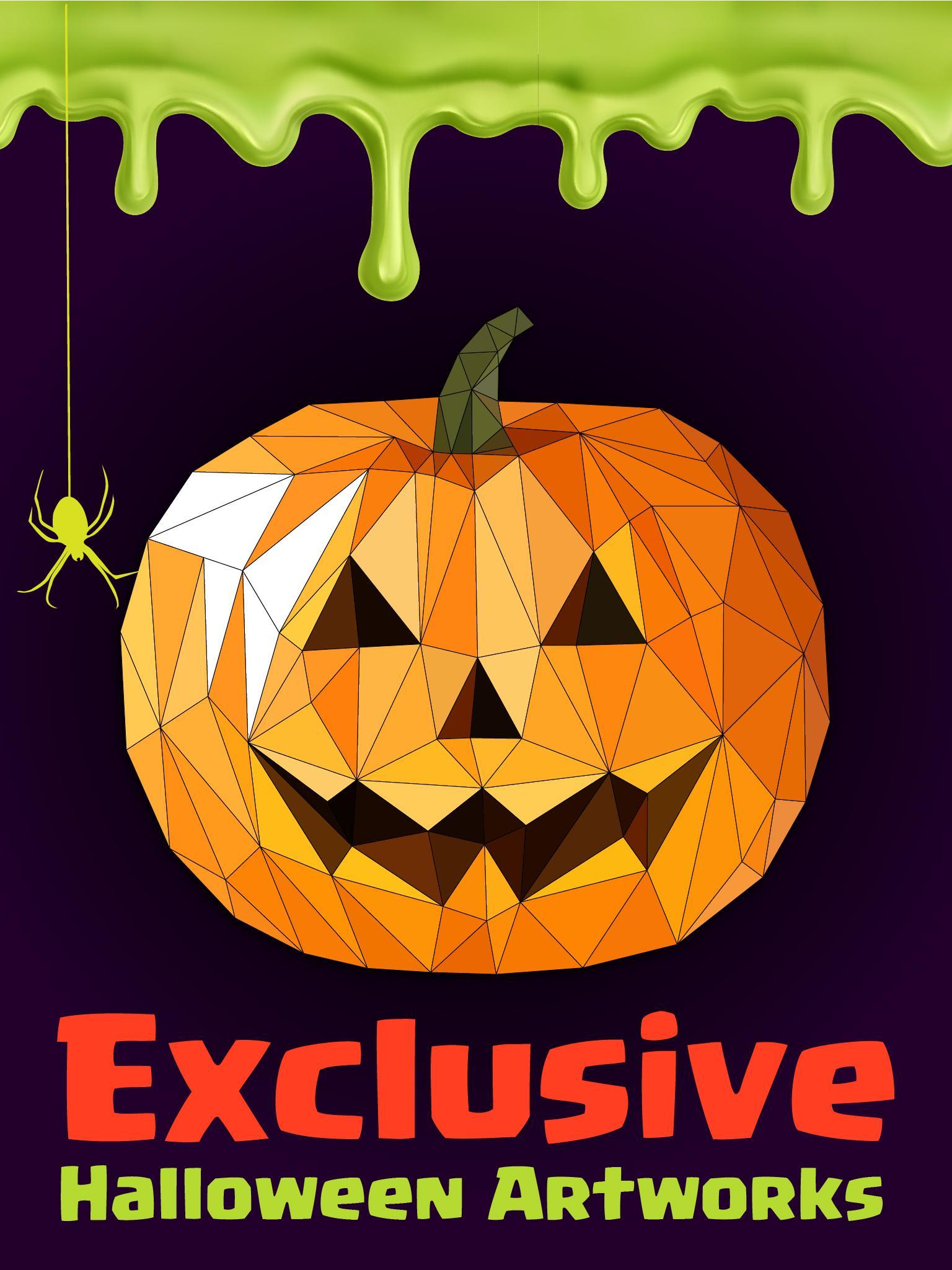 Halloween ColorPoly - Poly Art Coloring Pages HD