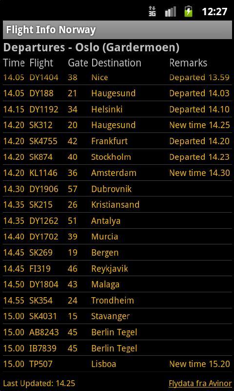 Flight Info Norway