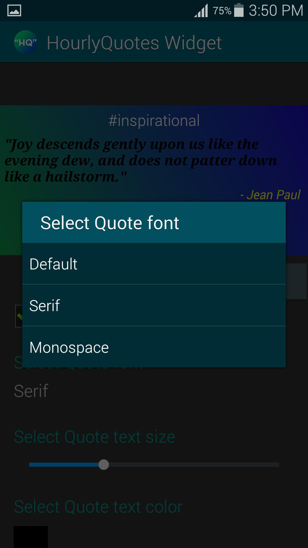 Hourly Quotes Widget