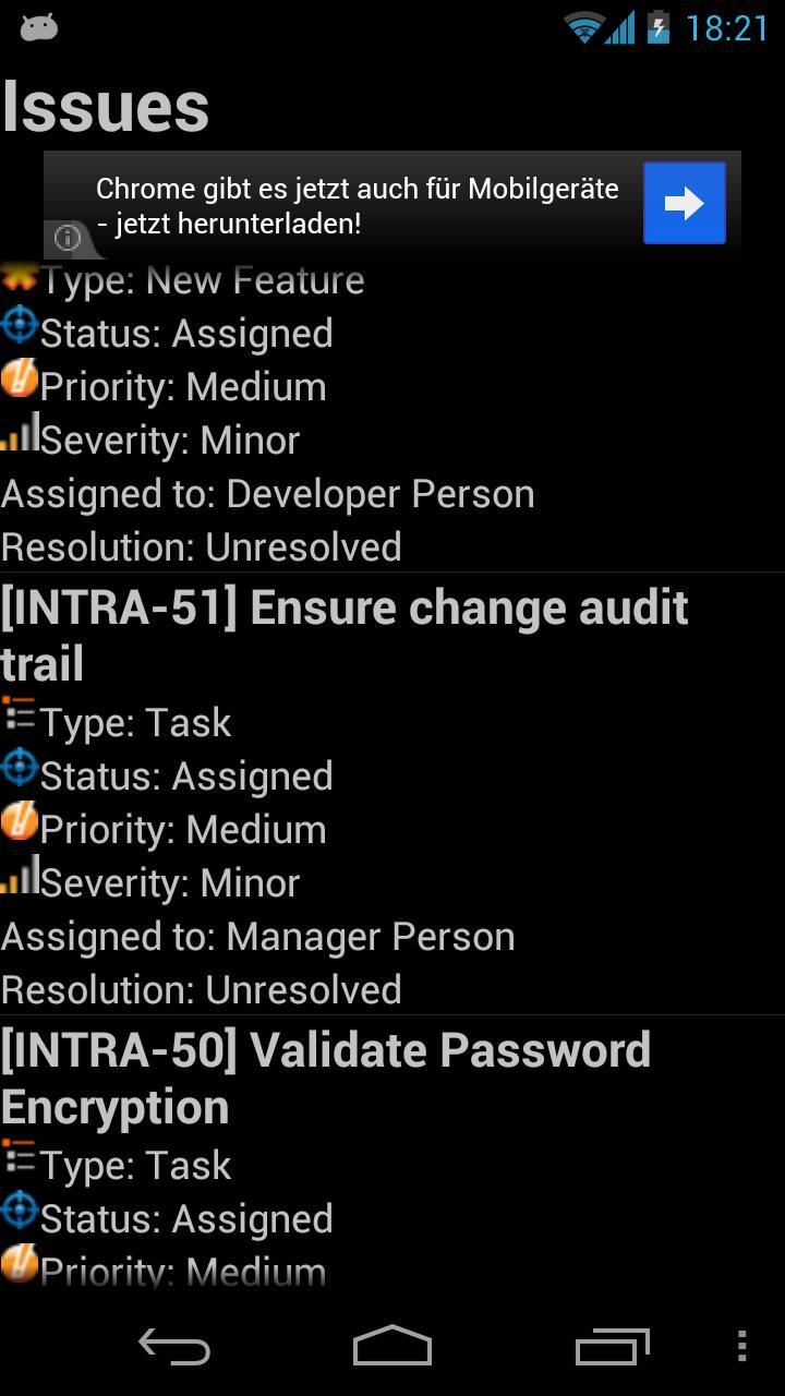 Gemini Issue Tracker App
