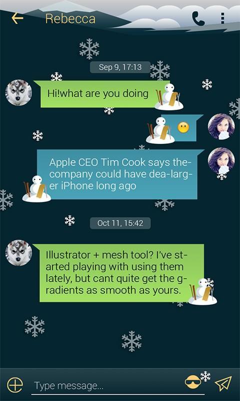 (FREE)GO SMS SKIING THEME