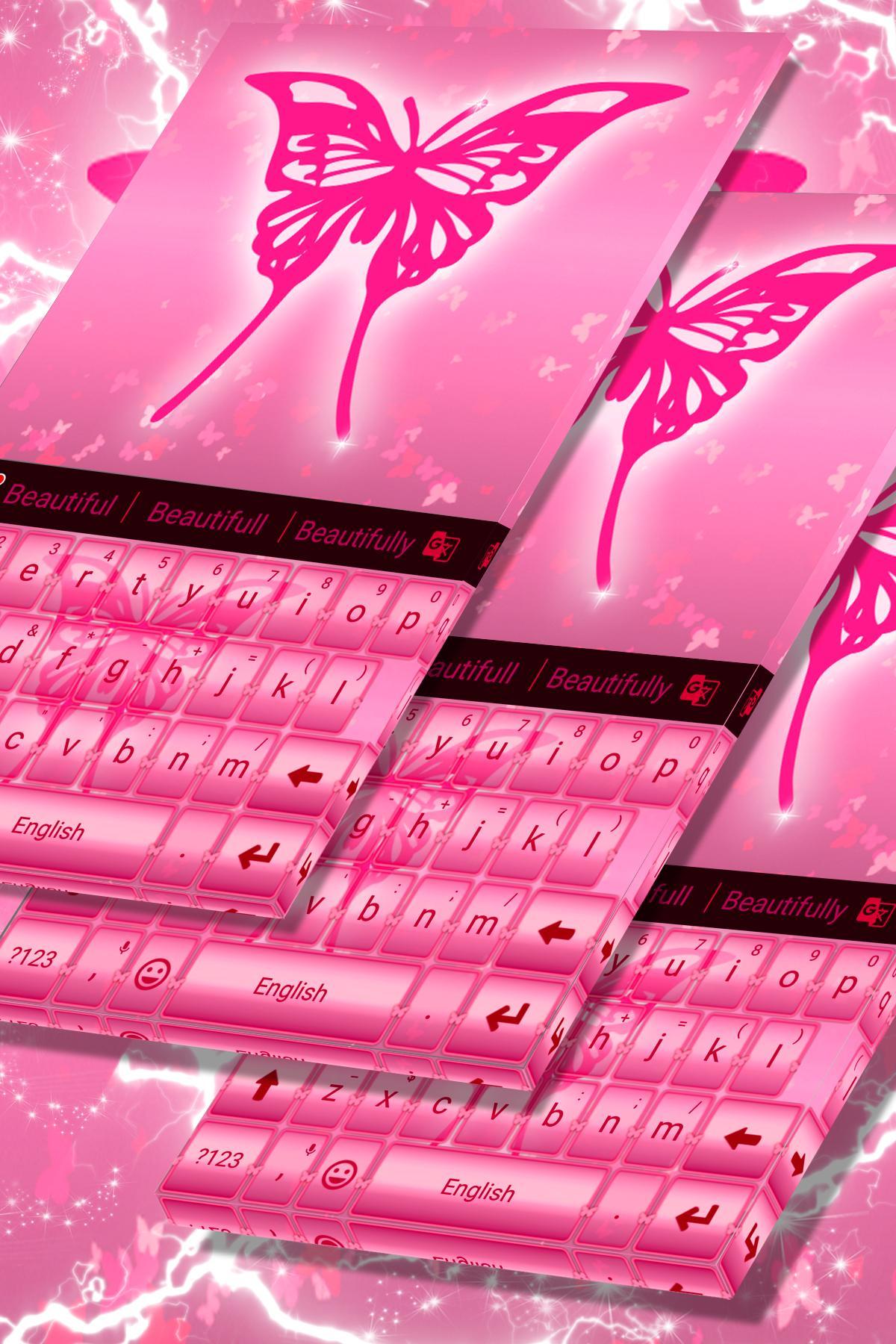 Pink Butterfly Keyboard