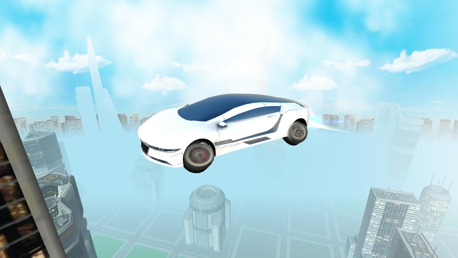 Futuristic Flying Car Driving