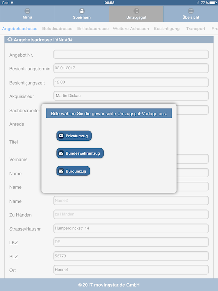moventuPRO - Umzugsbesichtigun