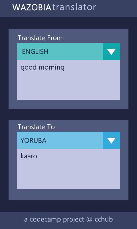 Wazobia Translator