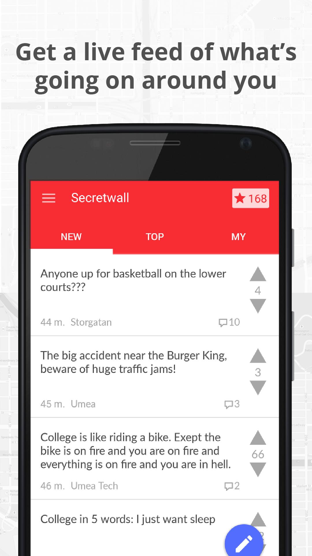 Secretwall - Posts nearby!